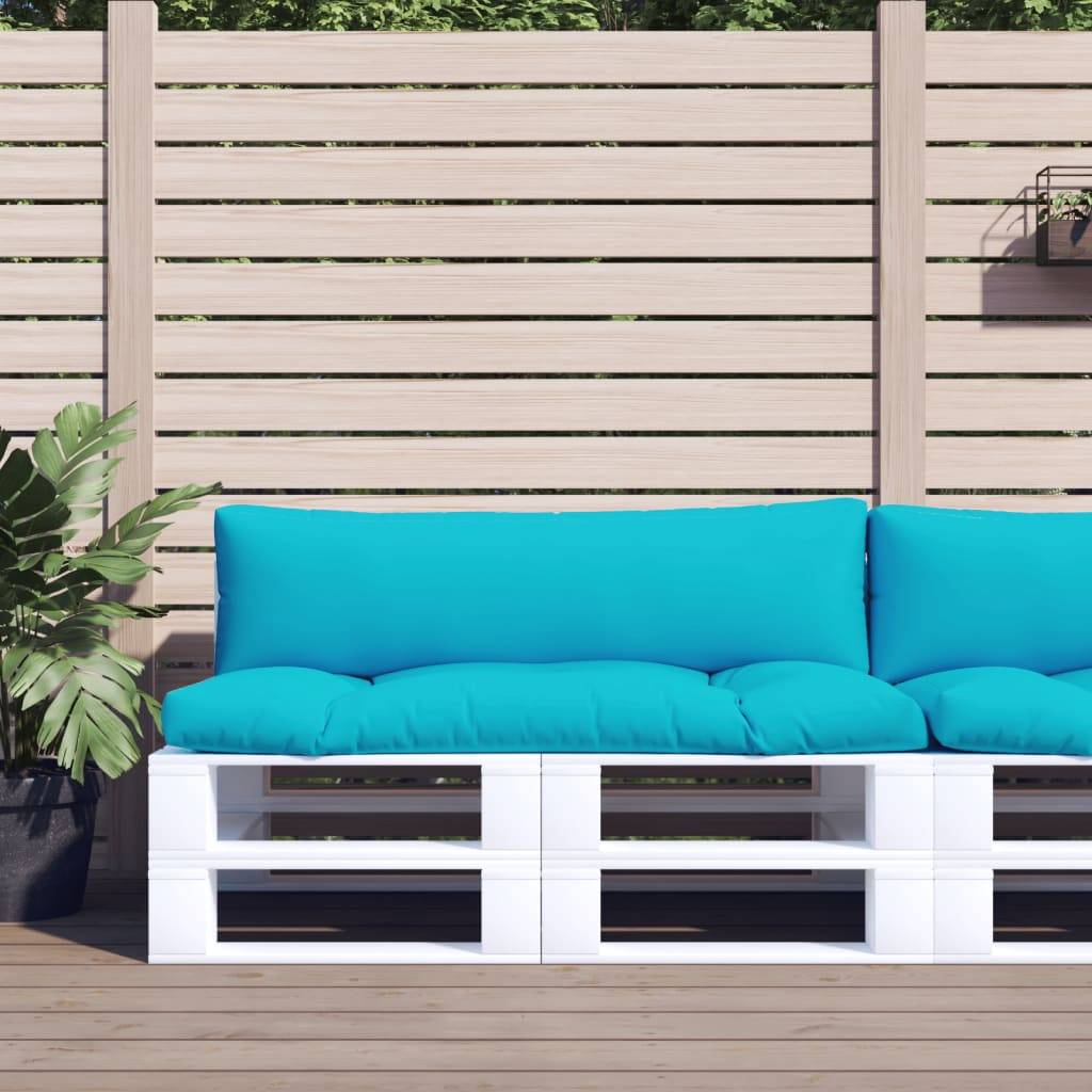 Set 2 Coussins Palette Tissu Oxford Confortable pour Salon de Jardin Terrasse Turquoise 110x58cm – ComfortXL Outdoor Living - Image 1