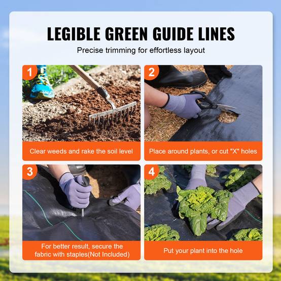 VEVOR Tissu géotextile tissé qualité supérieure 13x108 pieds perméable anti-mauvaises herbes pour allée jardin sous gravier. - Image 5