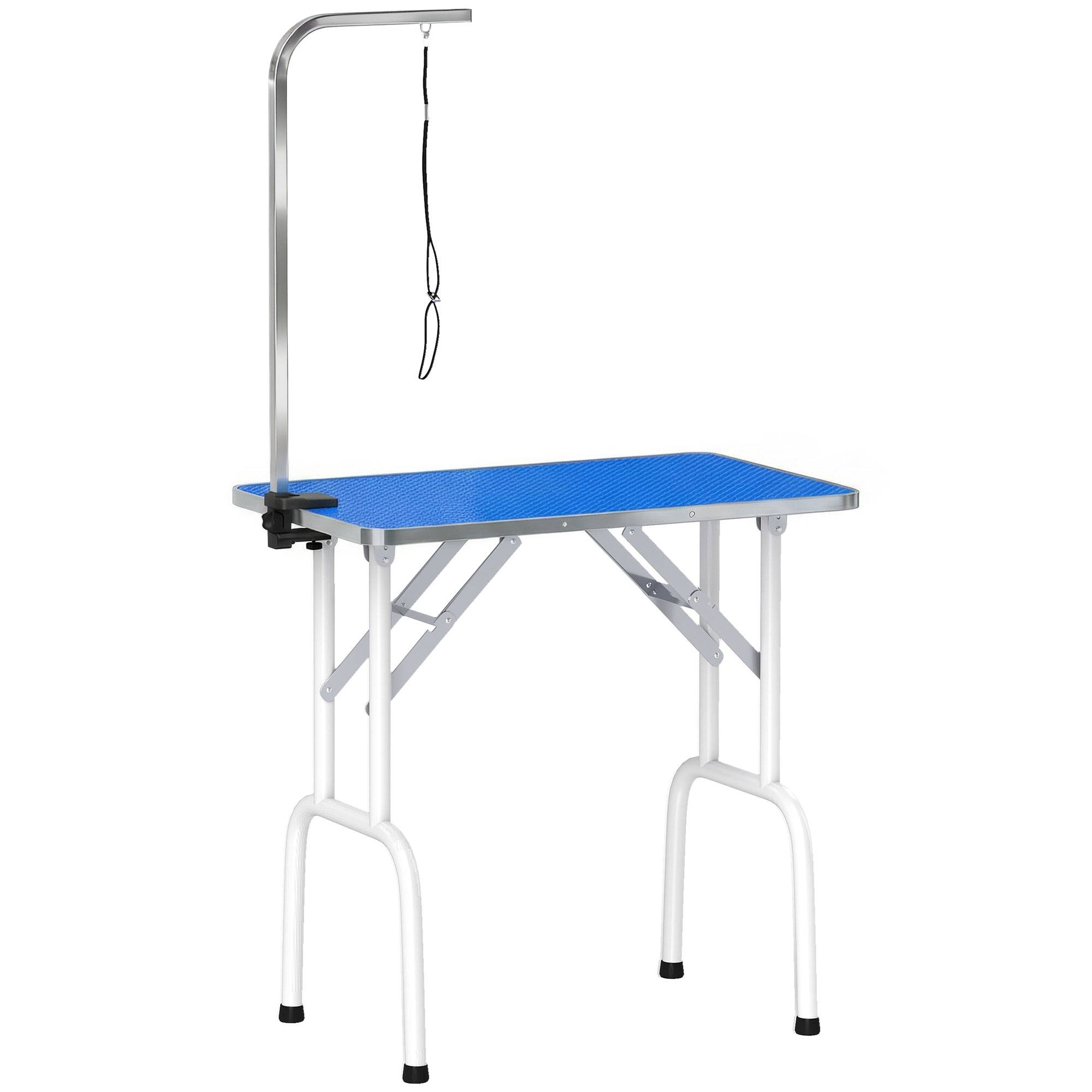 ComfortXL - Table de toilettage pour chien acier inoxydable 81 x 48,5 x 80 cm bleue pliable avec potence réglable - Image 10