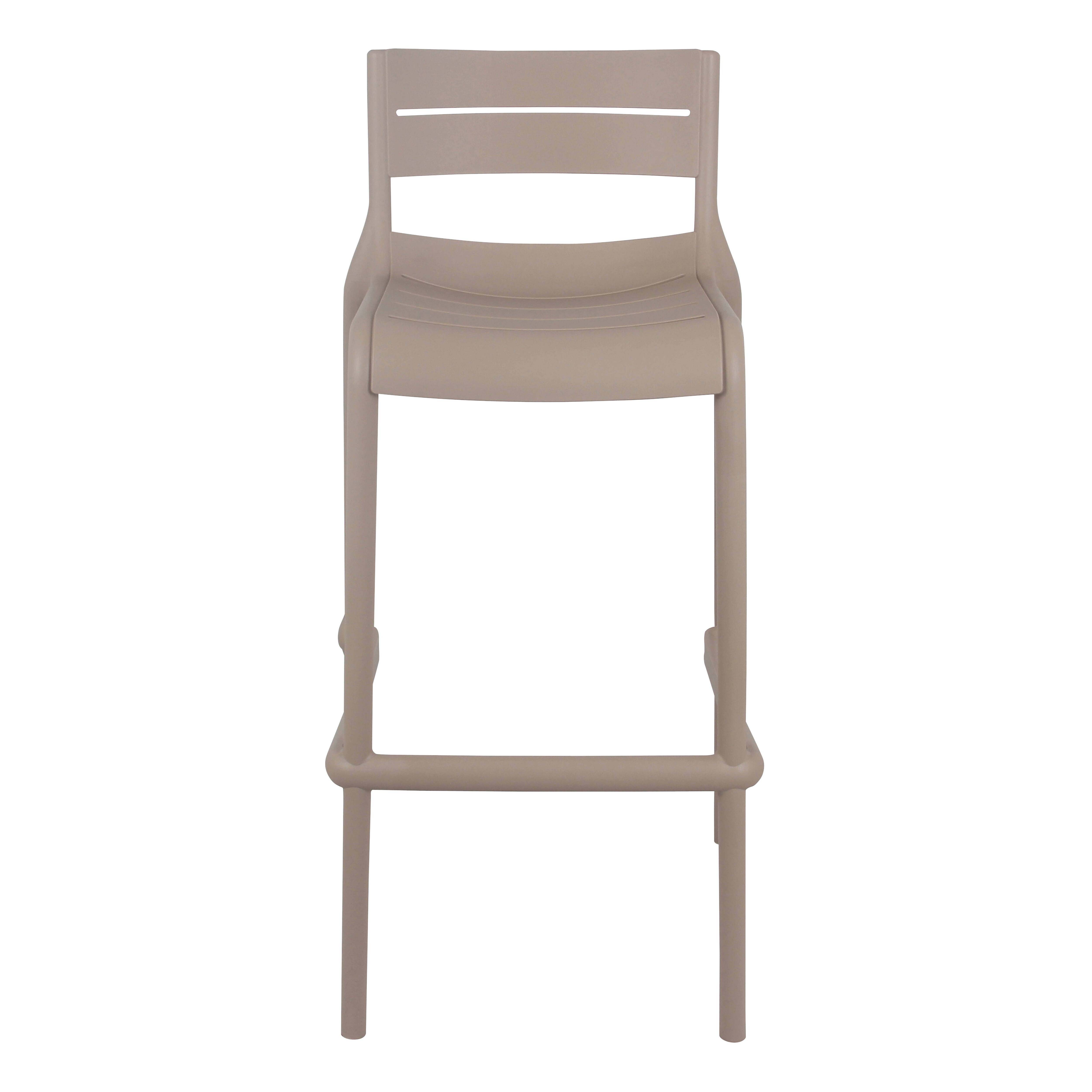 Oviala - Chaise haute beige de terrasse en plastique - Oviala - Imagen 2