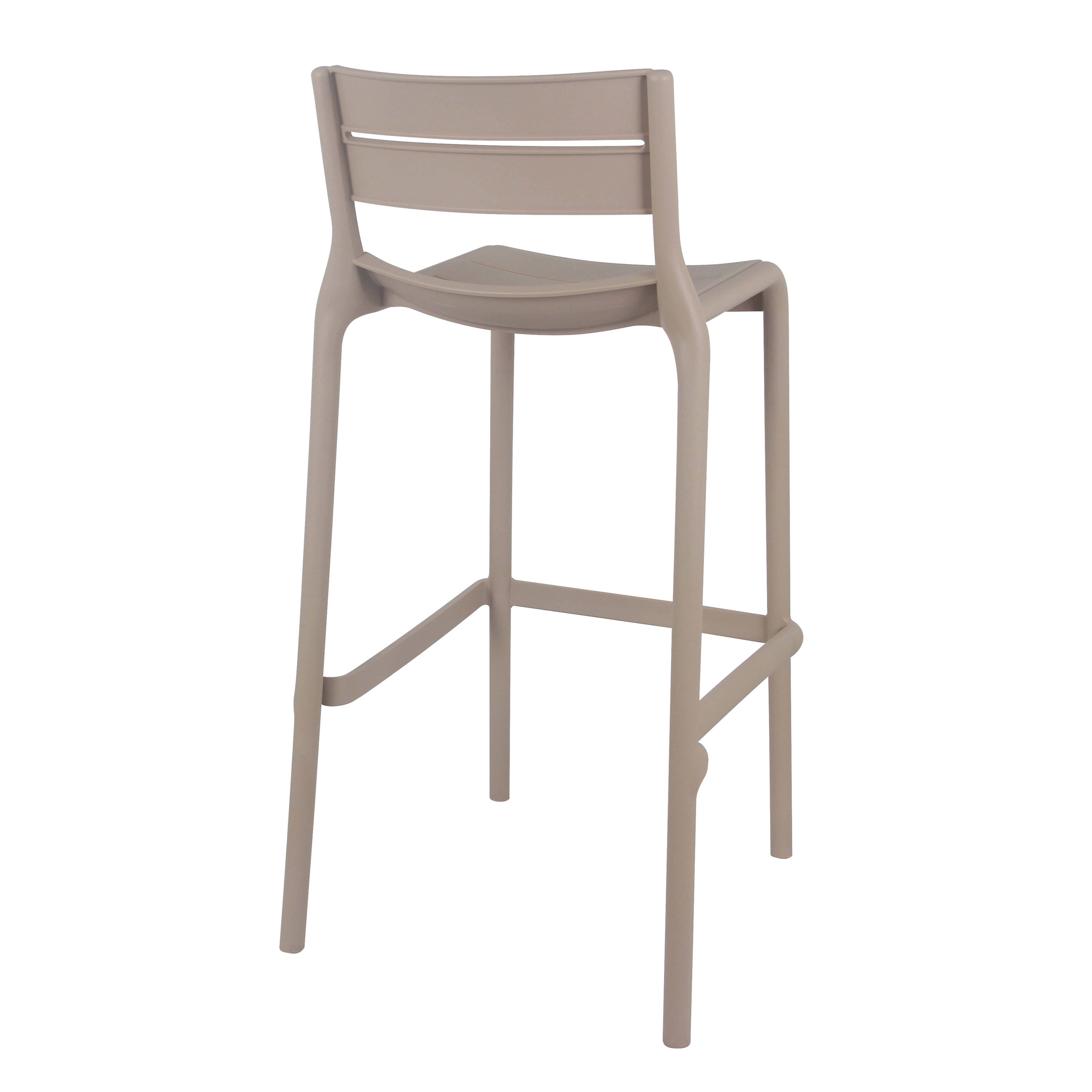 Oviala - Chaise haute beige de terrasse en plastique - Oviala - Imagen 3