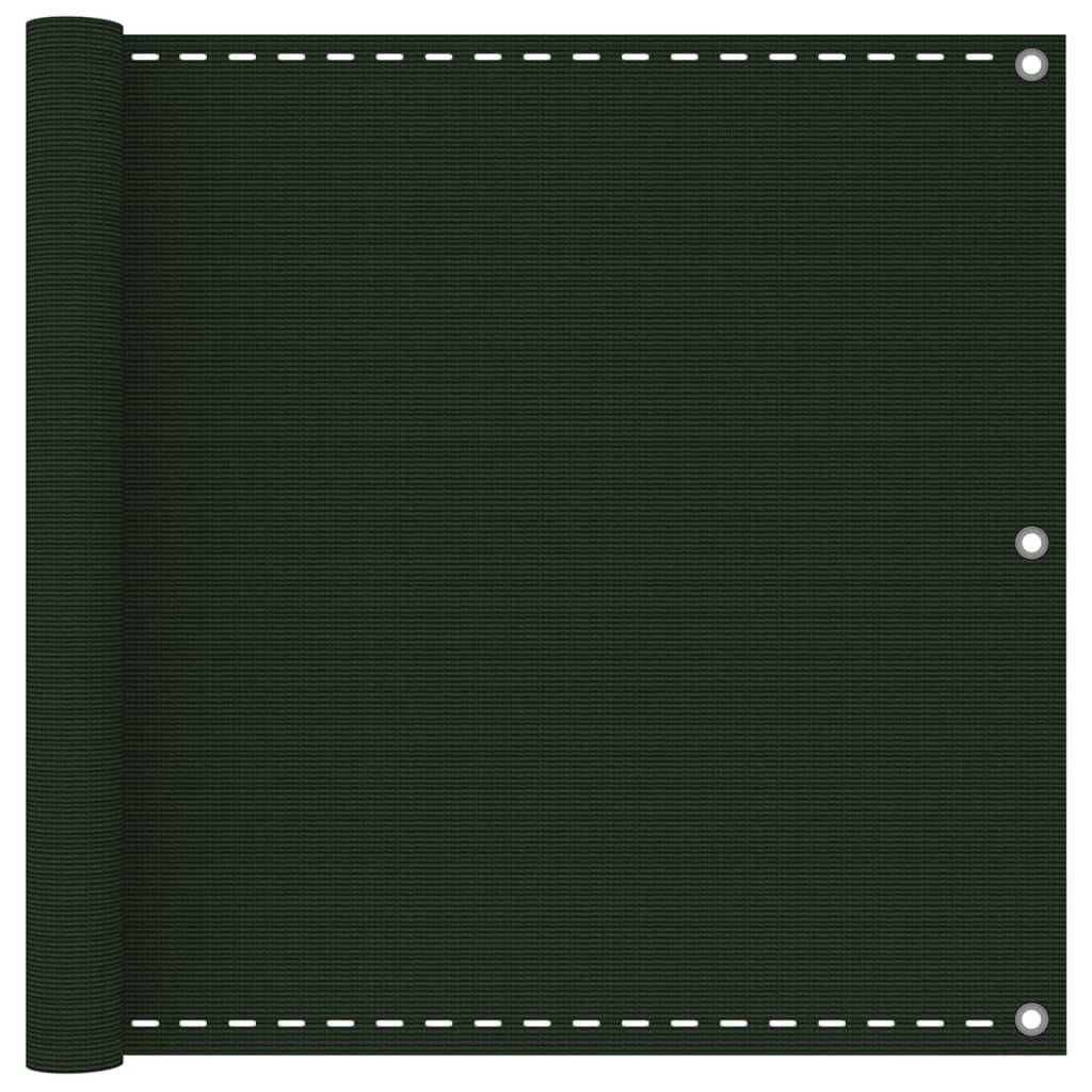 Helloshop26 - Écran de balcon brise pare vue protection confidentialité 90 x 400 cm PEHD vert foncé - Imagen 1