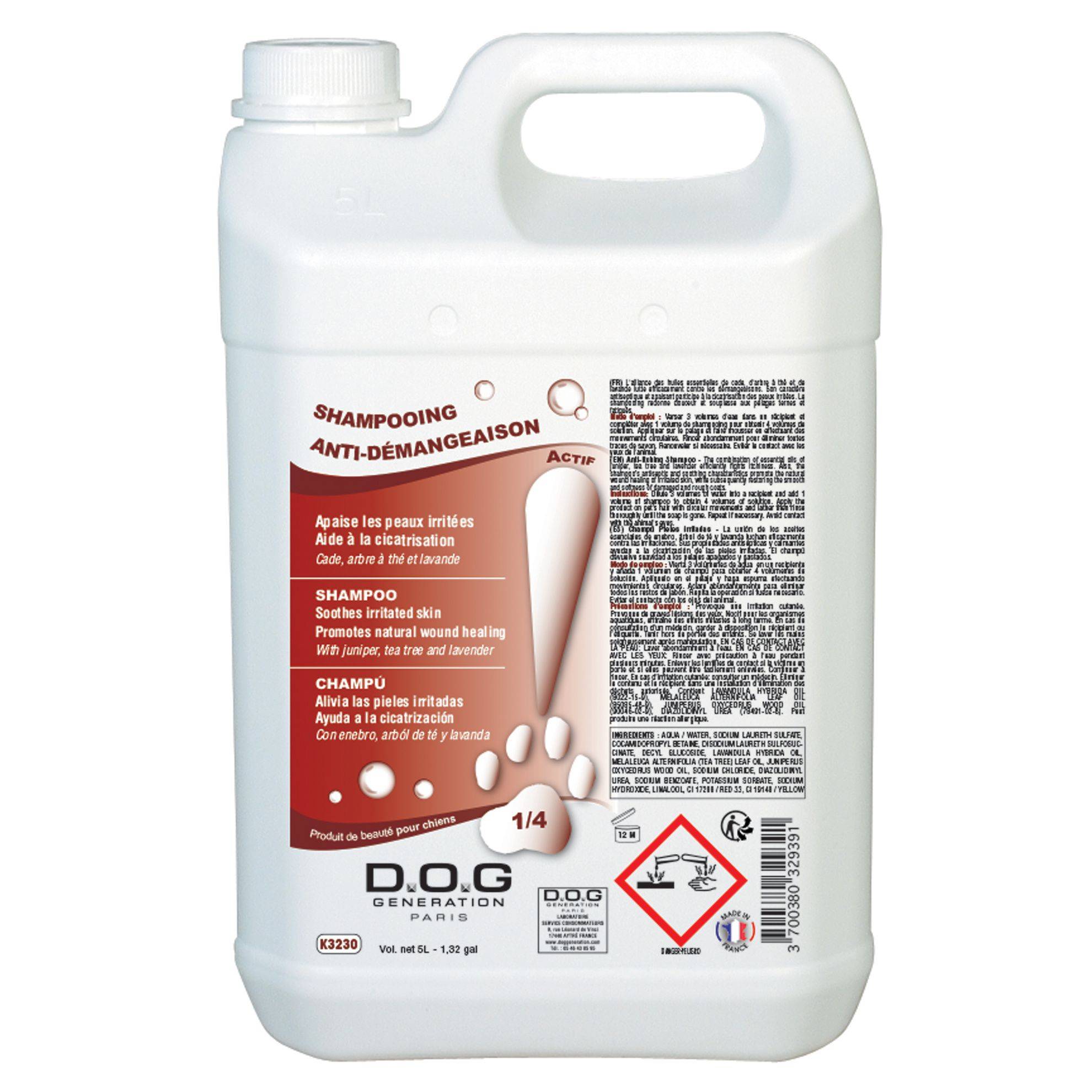 Shampooing anti-démangeaisons Dog Generation : 5 litres DOG GENERATION