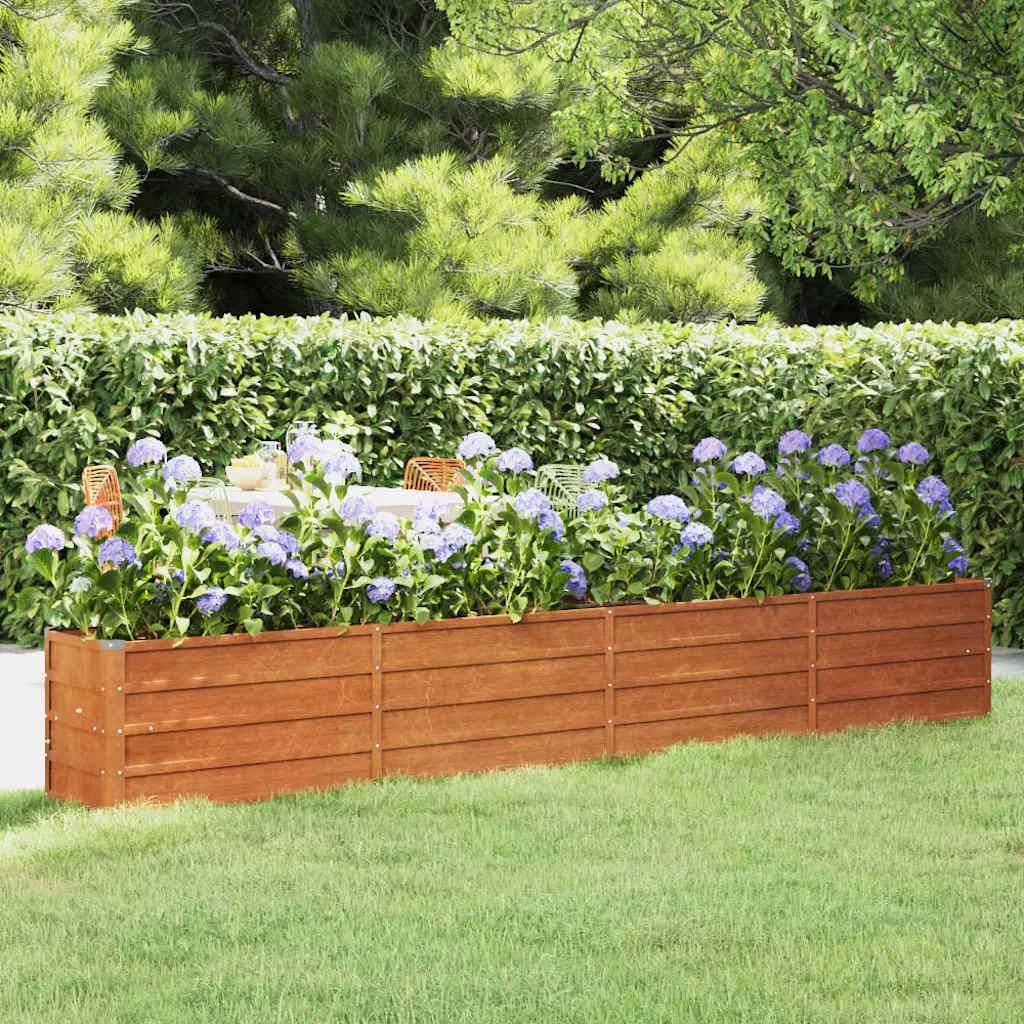 ComfortXL - Carré potager acier Corten pour jardin et terrasse effet rouillé 320x40x45cm – ComfortXL Outdoor Living