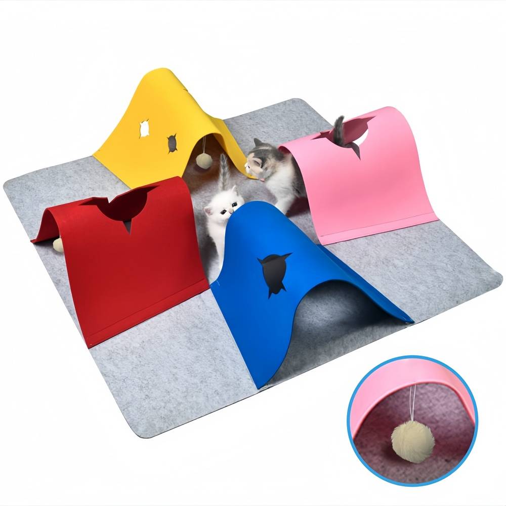IntiMeg - Jouet en feutre tunnel pliable pour petits animaux IntiMeg - Image 1