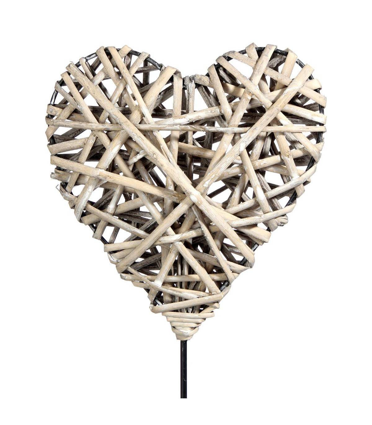 Objet déco Coeur en Osier pied en métal H 37 cm - Imagen 2