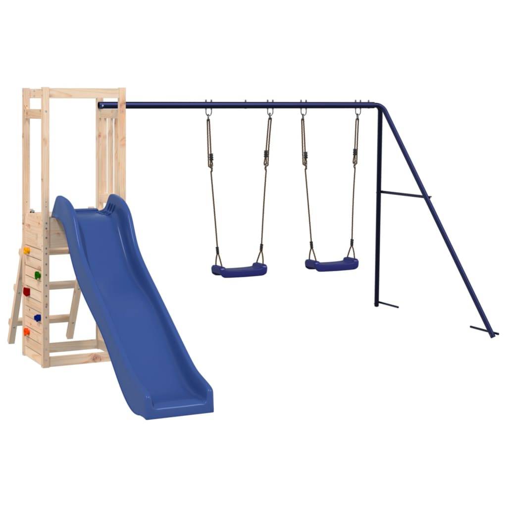 Helloshop26 - Aire de jeux d'extérieur balançoires toboggan portiques robuste jeux jardin 308 x 321 x 169 cm bois de pin massif - Imagen 1