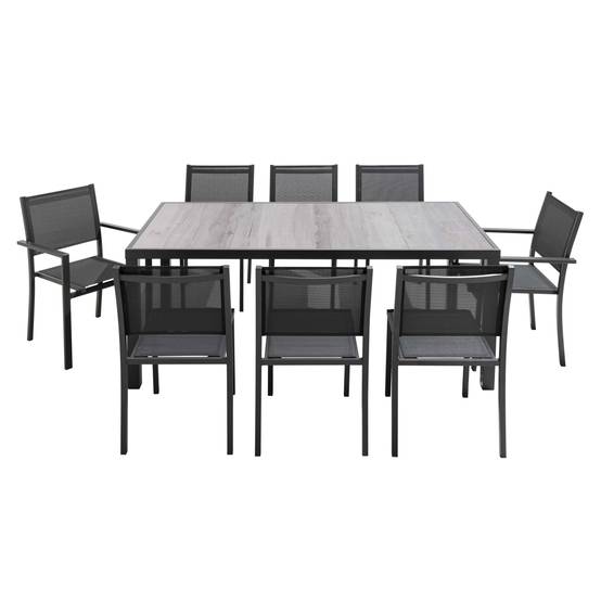 Oviala - Table de jardin en aluminium et céramique effet bois grisé 8 places Tivoli - Oviala - Image 5