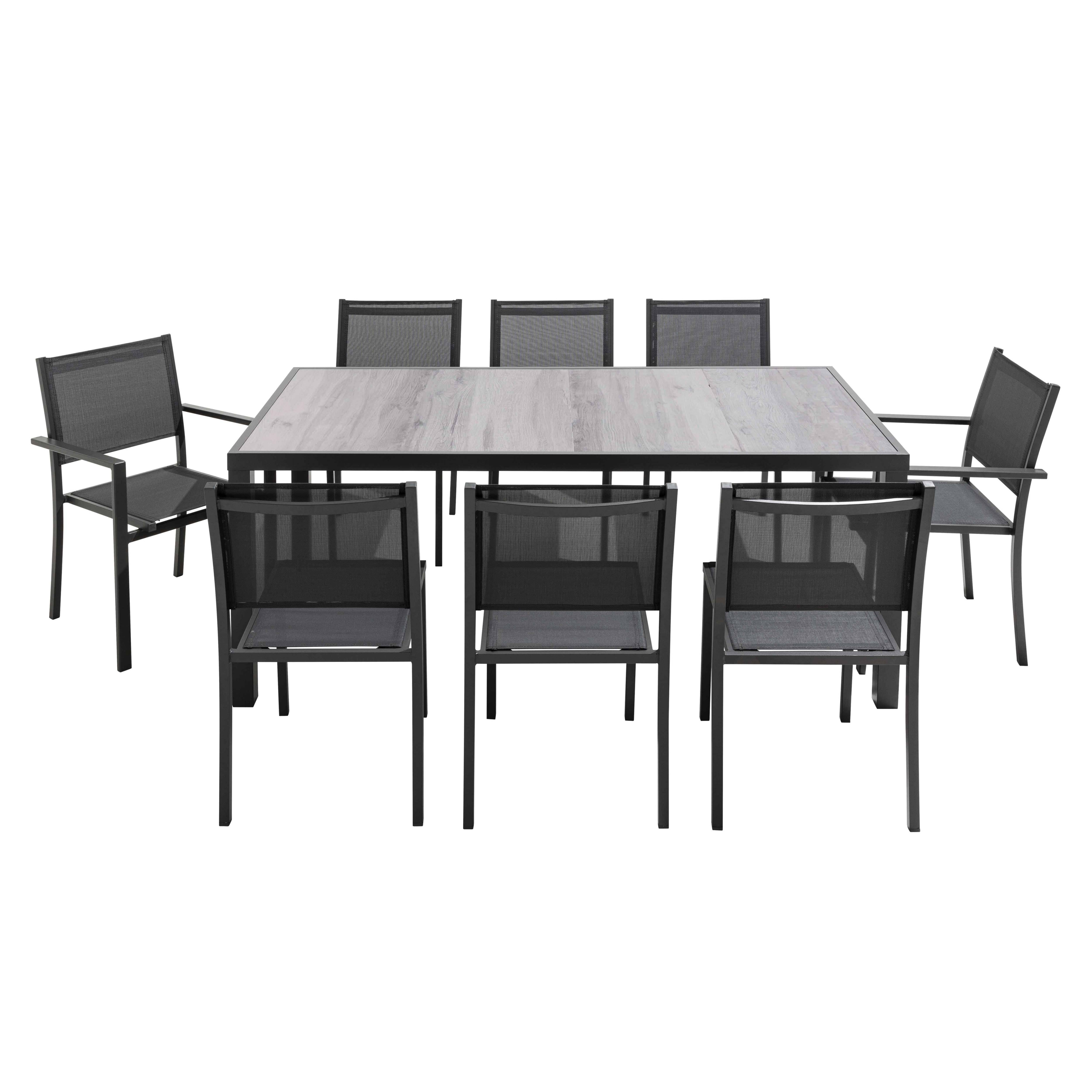 Oviala - Table de jardin en aluminium et céramique effet bois grisé 8 places Tivoli - Oviala - Image 5