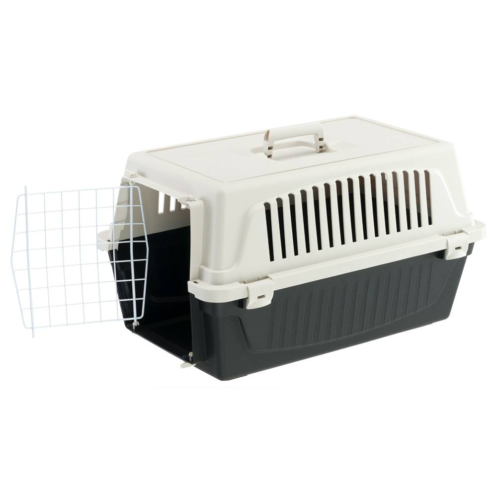 Ferplast - Ferplast Caisse de Transport Chat, Cage de Transport pour Chiens Petits et Chats jusqu'à 8 Kg, Porte en Fer Plastifié, Fentes d'aération, 37 x 58 x h - Imagen 4