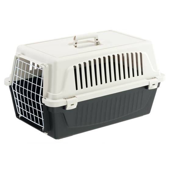 Ferplast - Ferplast Caisse de Transport Chat, Cage de Transport pour Chiens Petits et Chats jusqu'à 8 Kg, Porte en Fer Plastifié, Fentes d'aération, 37 x 58 x h - Imagen 1