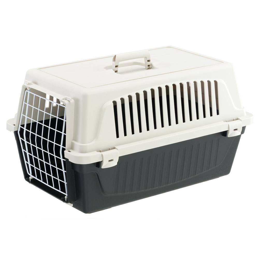 Ferplast - Ferplast Caisse de Transport Chat, Cage de Transport pour Chiens Petits et Chats jusqu'à 8 Kg, Porte en Fer Plastifié, Fentes d'aération, 37 x 58 x h - Imagen 1