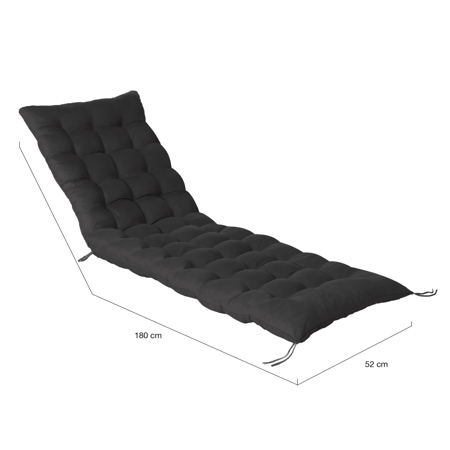 Lot de 2 coussins universel de transat ADAM 180 cm noir - Image 5