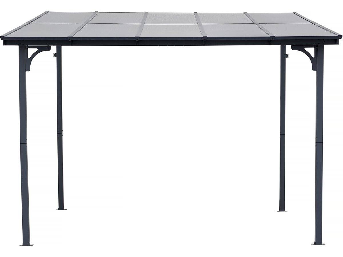 Pergola Tonnelle Adossée "marvin" - 3 X 3 M - 304 X 298 X 243 Cm - Gris Foncé -habitat Et Jardin - Image 1