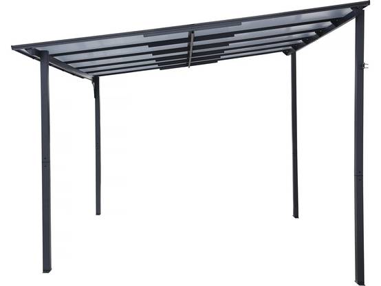 Pergola Tonnelle Adossée "marvin" - 3 X 3 M - 304 X 298 X 243 Cm - Gris Foncé -habitat Et Jardin - Image 4