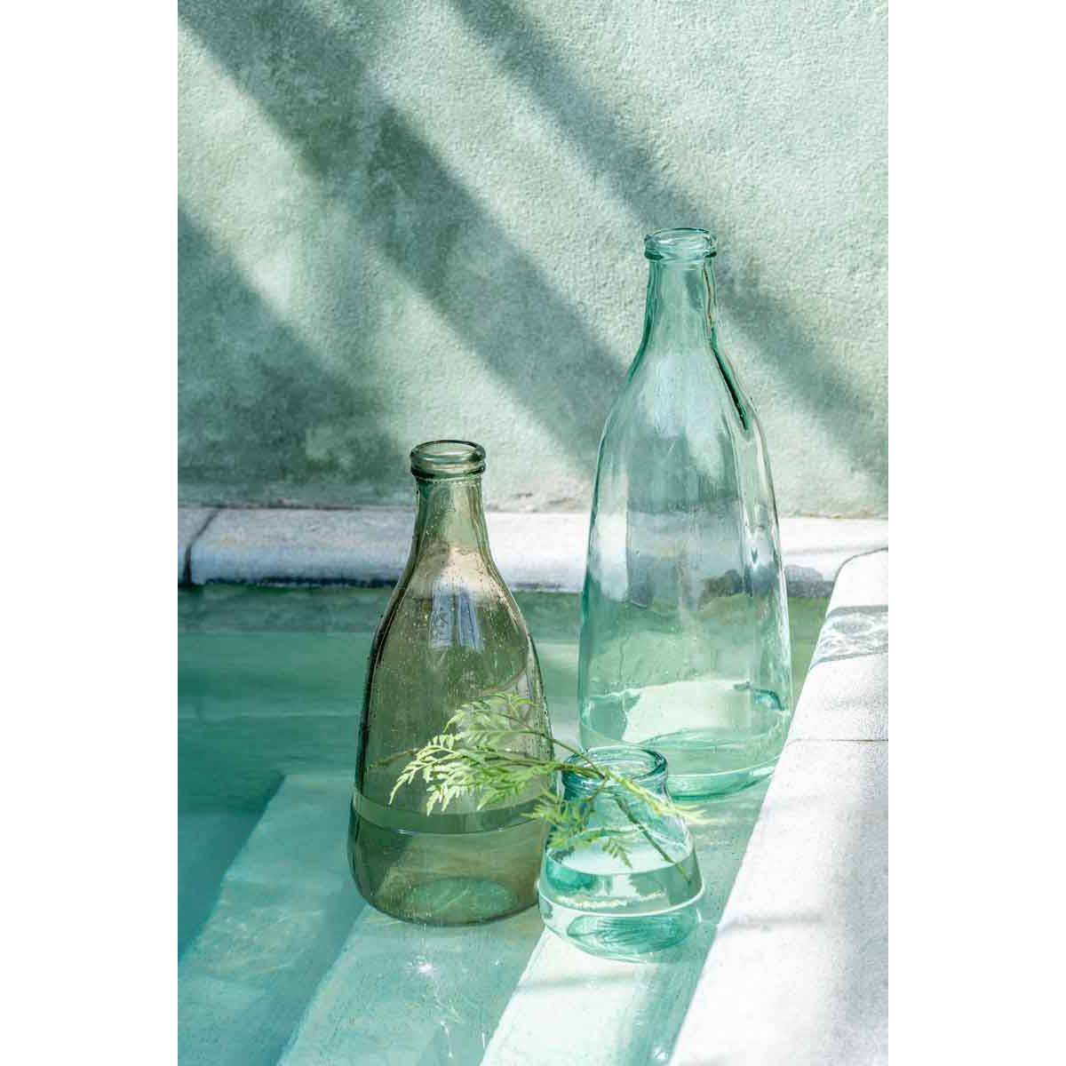 J-Line - Vase bouteille en verre transparent 25x25x75 cm - J-Line - Image 3
