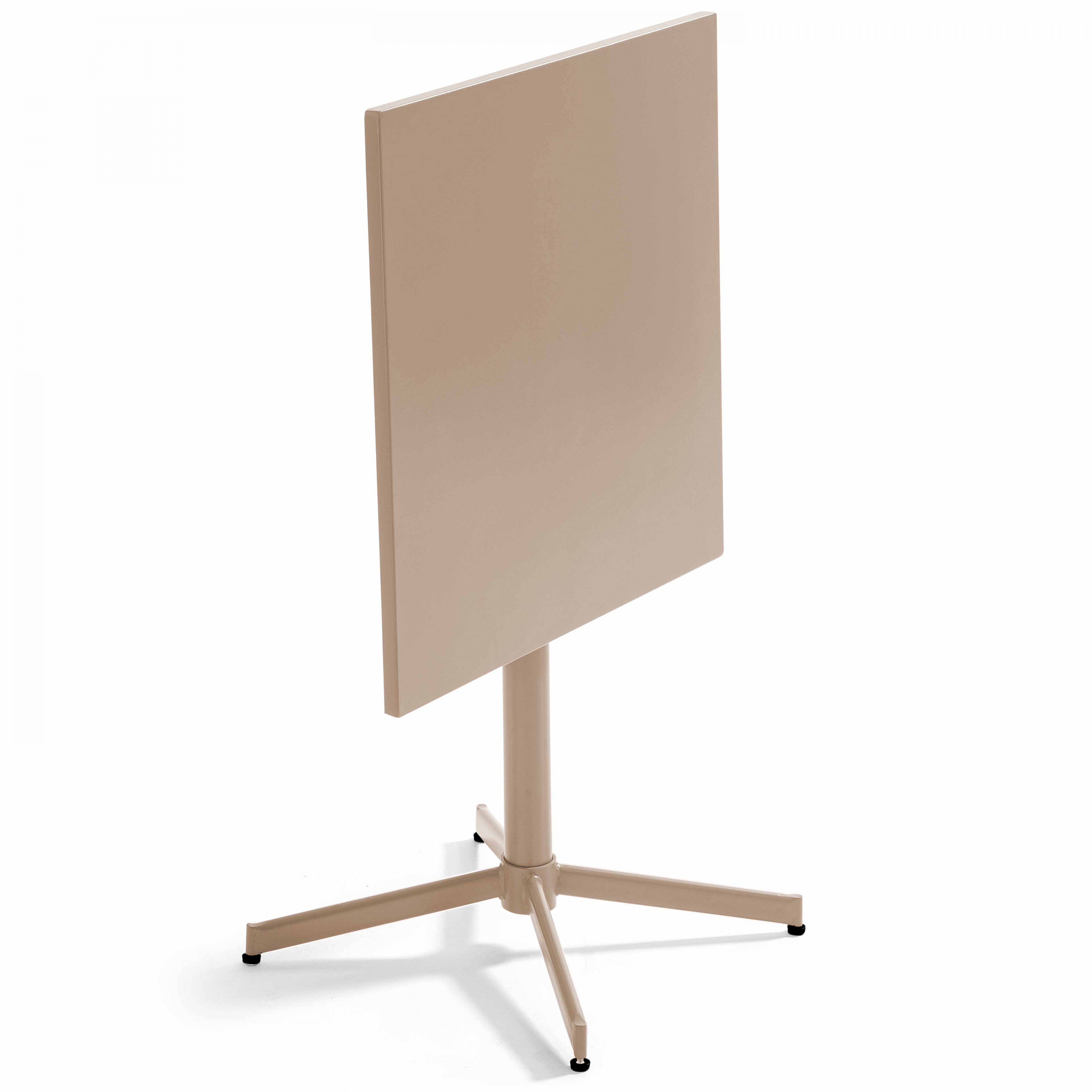 Oviala - Ensemble table de jardin carrée et 2 chaises métal taupe Palavas - Oviala - Imagen 5