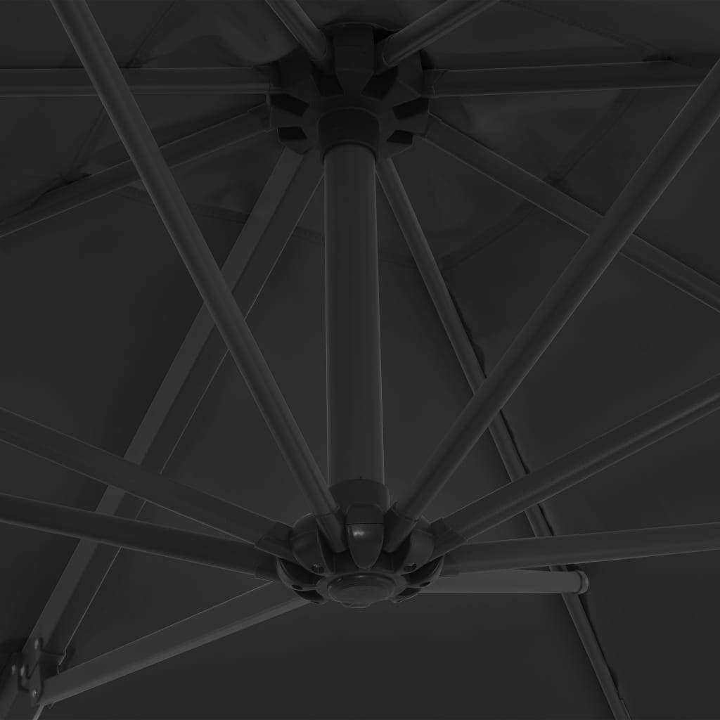 Helloshop26 - Parasol meuble de jardin en porte-à-faux avec mât en acier 250 x 250 cm anthracite - Imagen 6