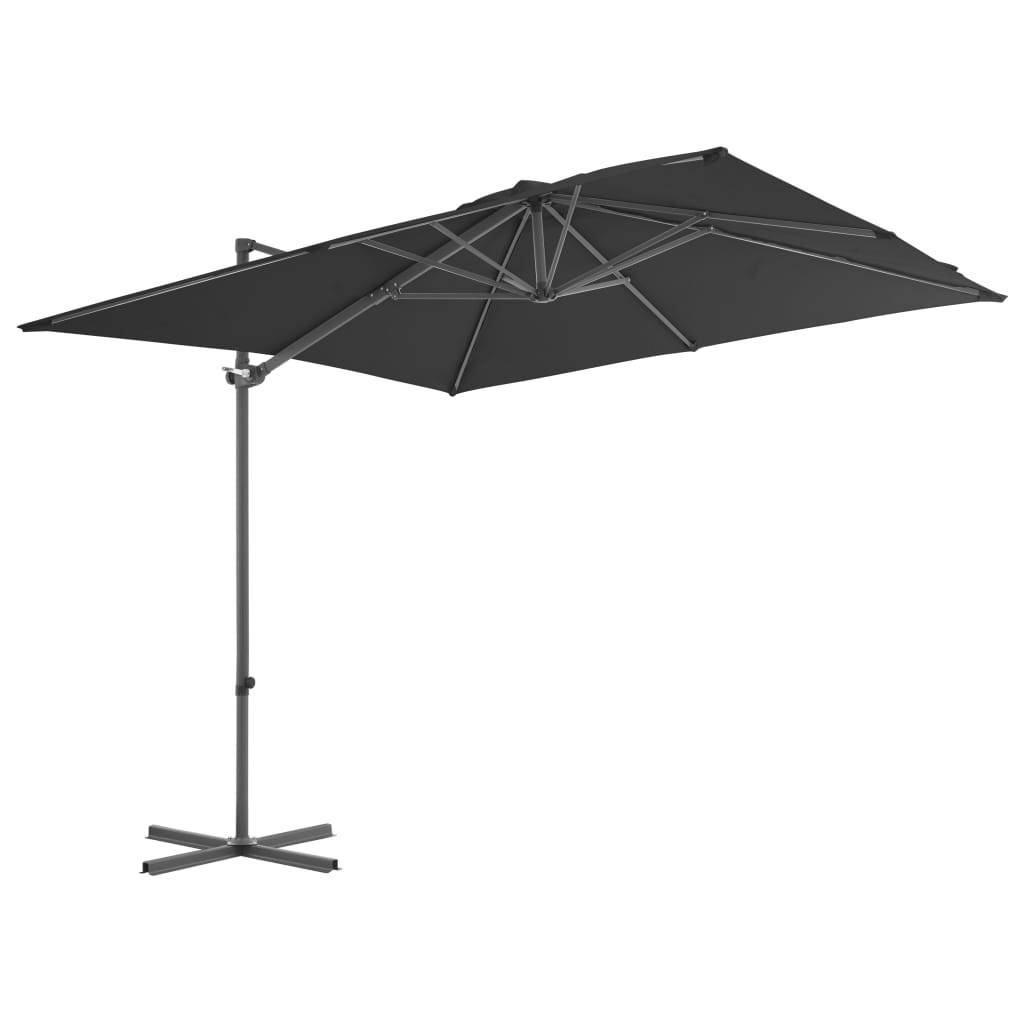 Helloshop26 - Parasol meuble de jardin en porte-à-faux avec mât en acier 250 x 250 cm anthracite - Imagen 2