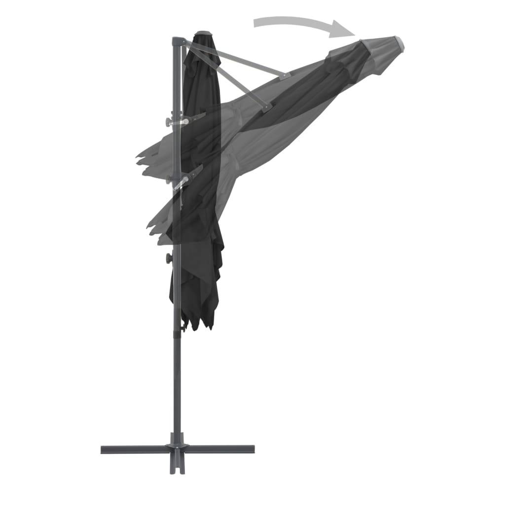 Helloshop26 - Parasol meuble de jardin en porte-à-faux avec mât en acier 250 x 250 cm anthracite - Imagen 5