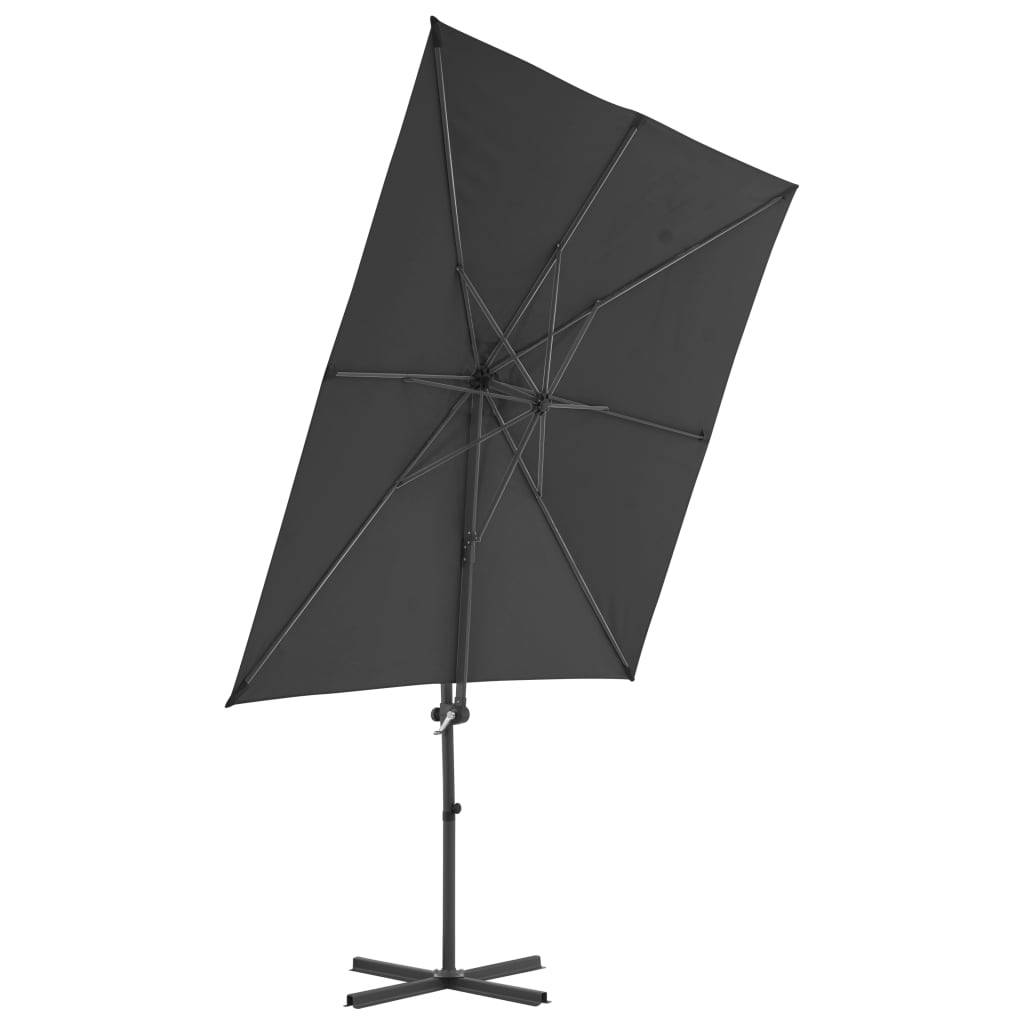 Helloshop26 - Parasol meuble de jardin en porte-à-faux avec mât en acier 250 x 250 cm anthracite - Imagen 3