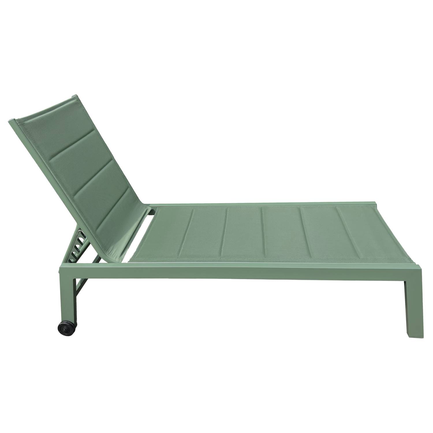 Happy Garden - Lot de 2 bains de soleil BARBADOS en textilène vert sauge - aluminium vert sauge - HAPPY GARDEN - Imagen 3