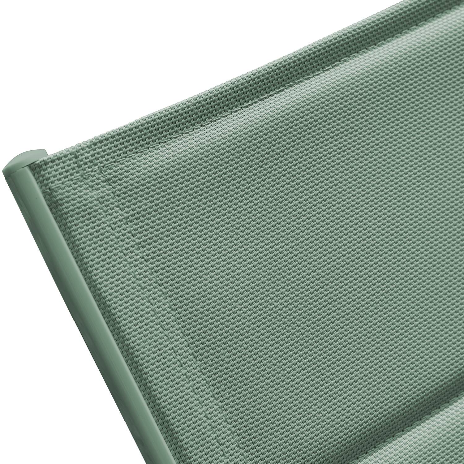 Happy Garden - Lot de 2 bains de soleil BARBADOS en textilène vert sauge - aluminium vert sauge - HAPPY GARDEN - Imagen 5
