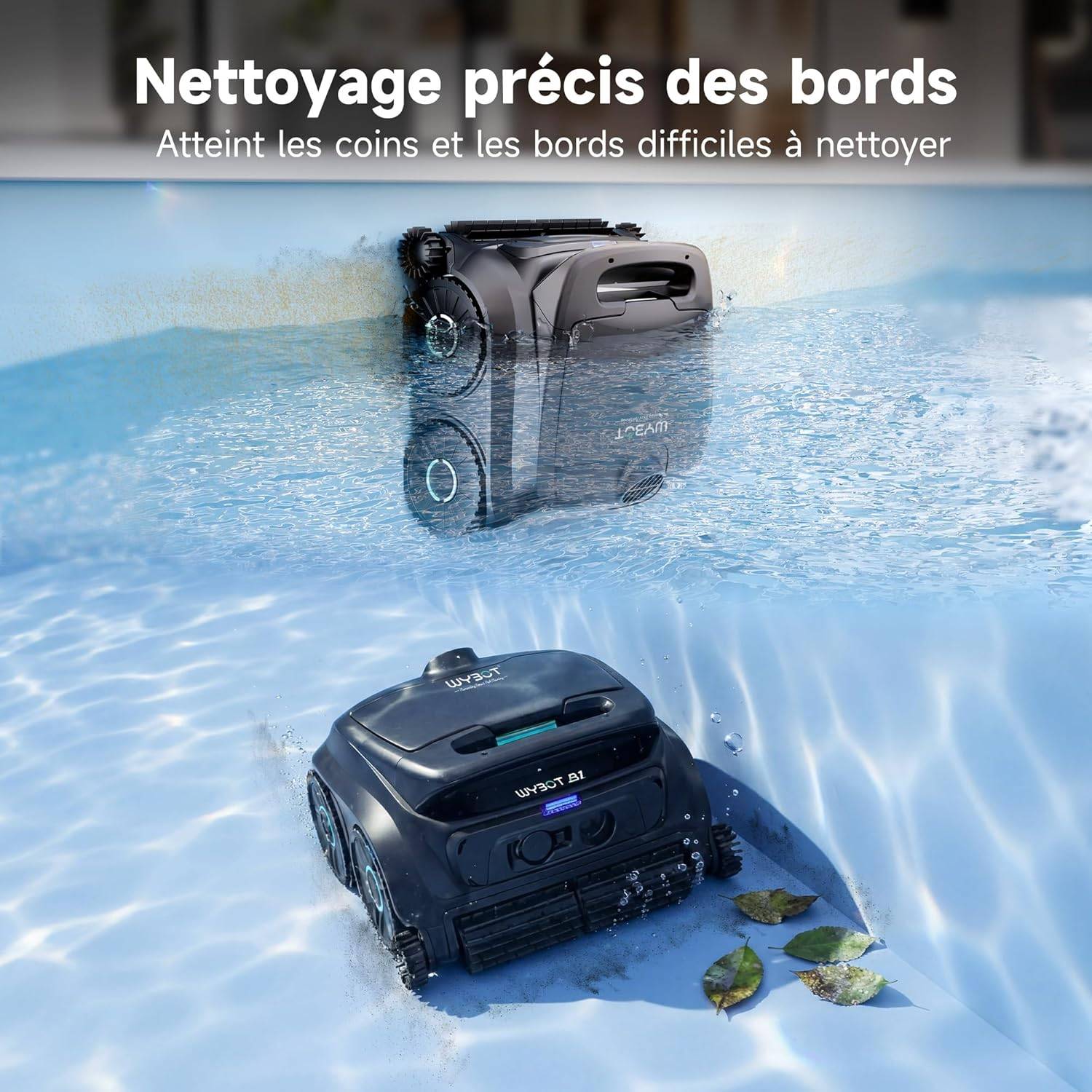 WYBOT B1 robot piscine sans fil - contrôle app - nettoyage fond/parois/coins -2 brosses latérales - Image 2