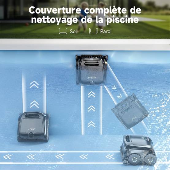 WYBOT B1 robot piscine sans fil - contrôle app - nettoyage fond/parois/coins -2 brosses latérales - Image 6