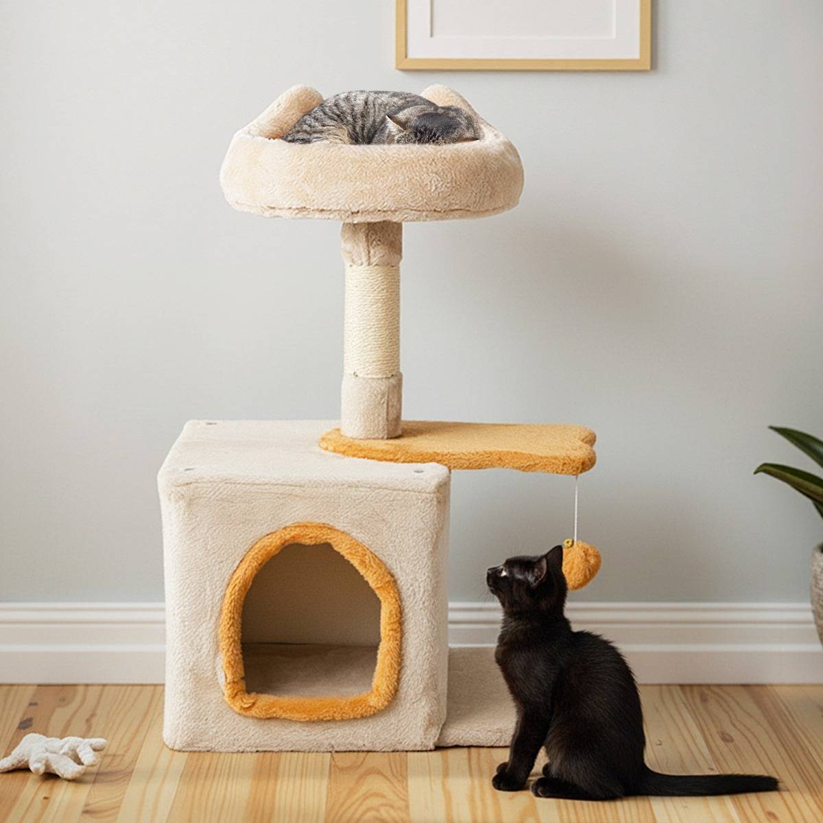 Maison Chic - Arbre à Chat pour Chatons Tour pour Chats avec Perchoir en Peluche Condo Poteaux à Griffer - Image 3