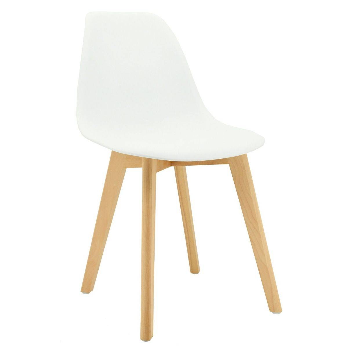 Aubry Gaspard - Chaise en polypropylène et bois de hêtre Blanc - Imagen 1