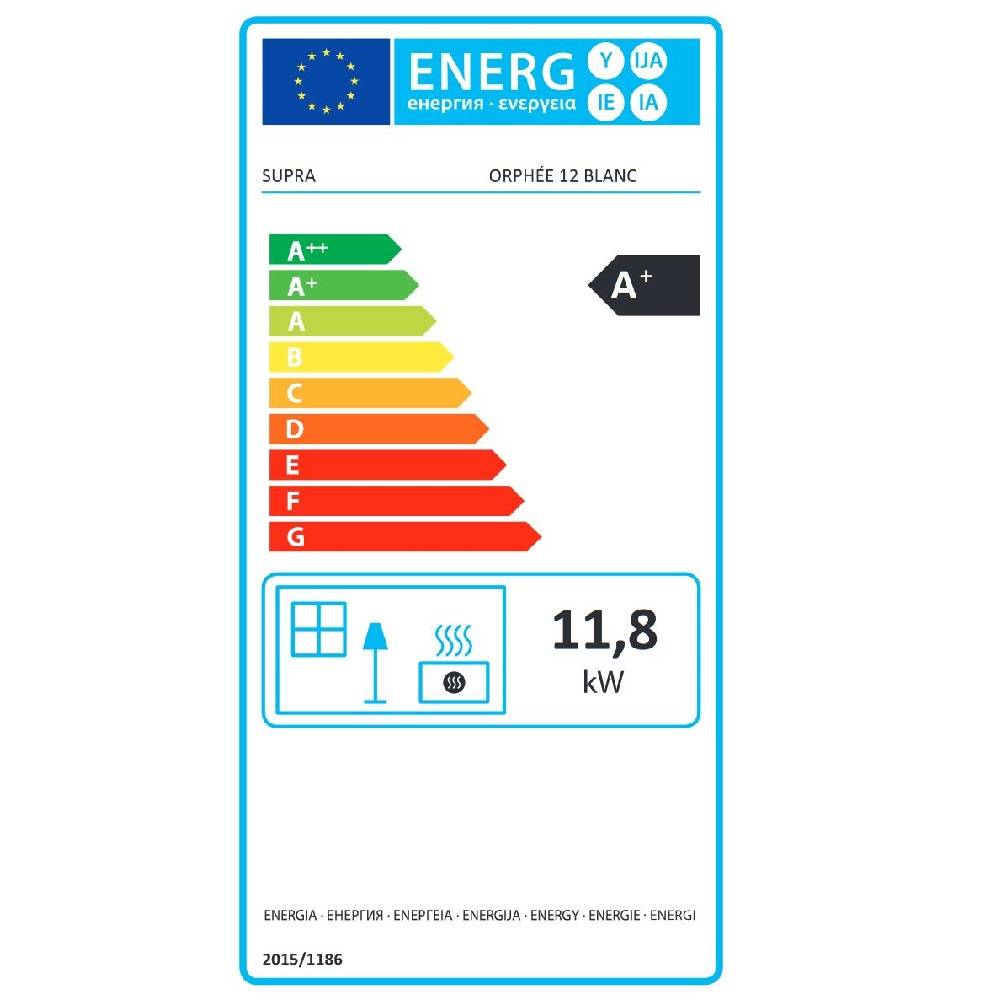 Supra - Poêle à granulés de bois 11.9kw blanc ORPHEE 12 BLANC Supra - Imagen 2