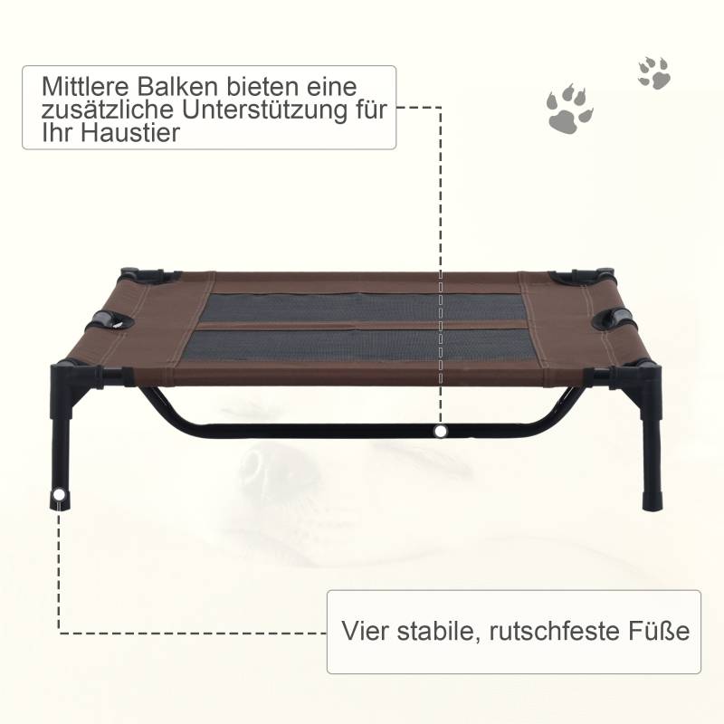 Lit de camp surélevé pour chien extérieur 92 x 76 x 18 cm métal et textilène - PANGIVO - Image 7