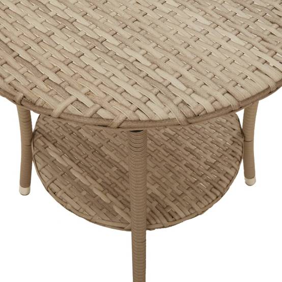 Chaises inclinables de jardin en résine tressée beige avec table 45 x 50 cm - PANGIVO - Image 10