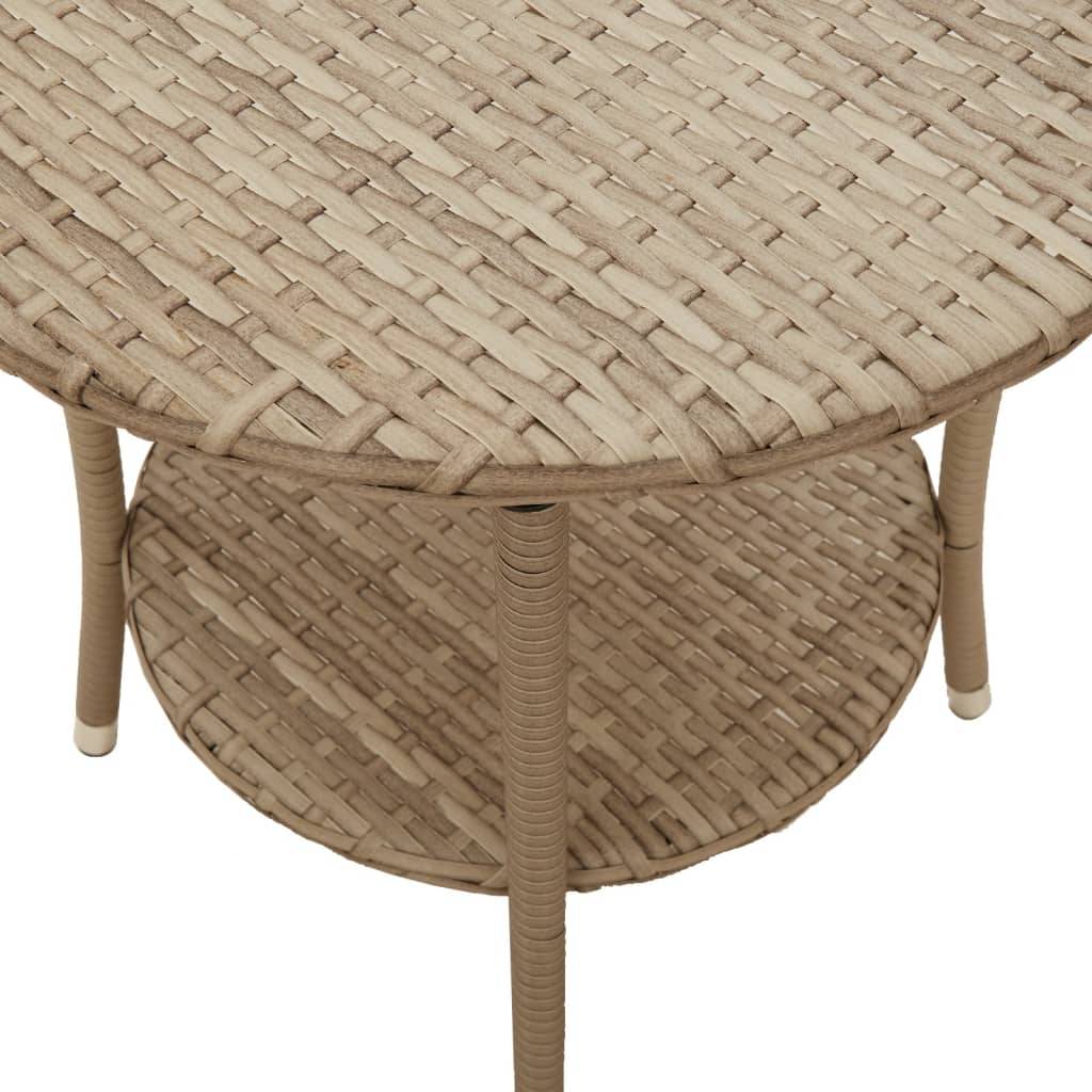 Chaises inclinables de jardin en résine tressée beige avec table 45 x 50 cm - PANGIVO - Image 10