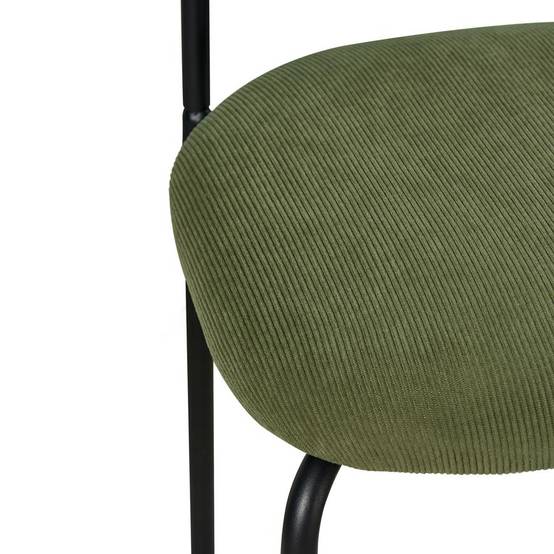 Sicaan Lot de 2 tabourets de bar scandinaves OLIVIA velours côtelé kaki - Image 8