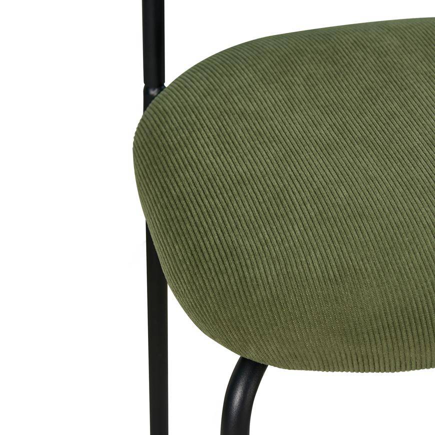 Sicaan Lot de 2 tabourets de bar scandinaves OLIVIA velours côtelé kaki - Image 8
