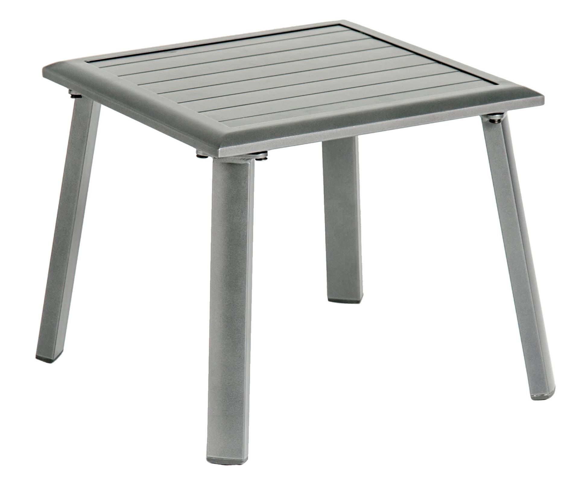 Table basse carrée en aluminium gris Alexander Rose - Image 1