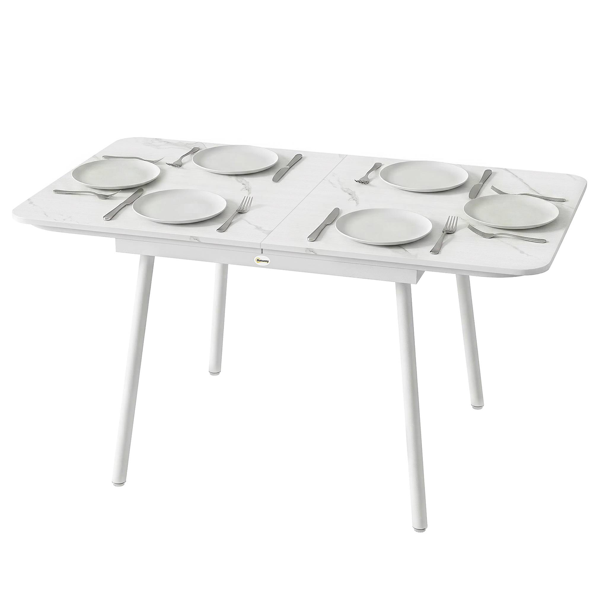 Table jardin rectangulaire 6 personnes 140x80 cm plateau composite bois plastique - Image 2
