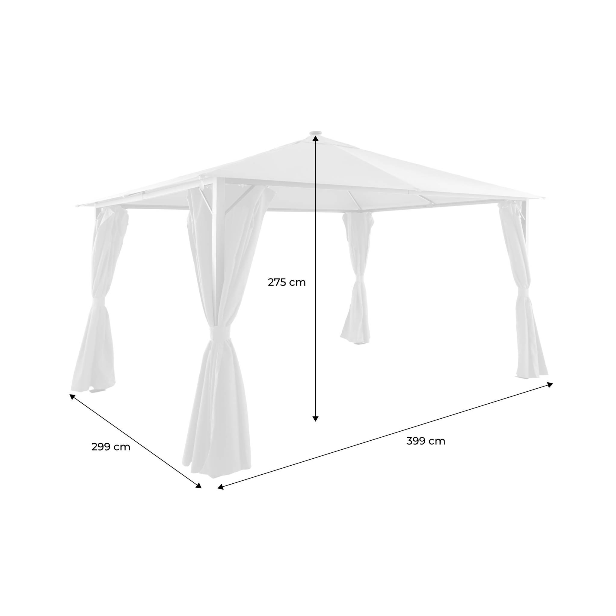 sweeek - Tonnelle 4x3m aluminium effet bois avec rideaux et led beige - Veluna | sweeek - Image 4