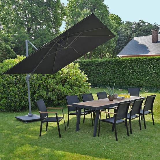 Parasol déporté noir 3x3 m Celestia - Gecko Jardin - Imagen 1