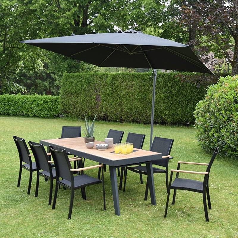 Parasol déporté noir 3x3 m Celestia - Gecko Jardin - Imagen 5