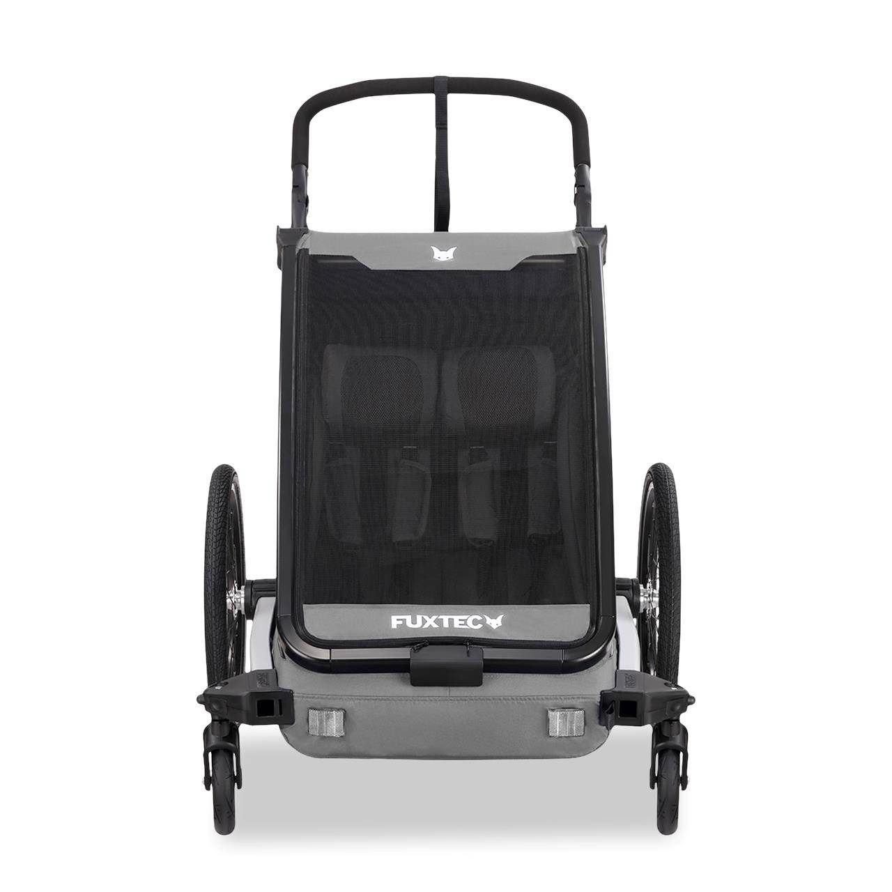 FUXTEC - Remorque vélo gris - FUXTEC Sport Cruiser - charge max. 45kg, 2 ceintures 5 points, Enfants Poussette Pliable - Image 5