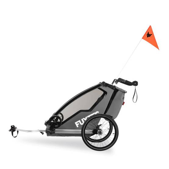 FUXTEC - Remorque vélo gris - FUXTEC Sport Cruiser - charge max. 45kg, 2 ceintures 5 points, Enfants Poussette Pliable - Image 8