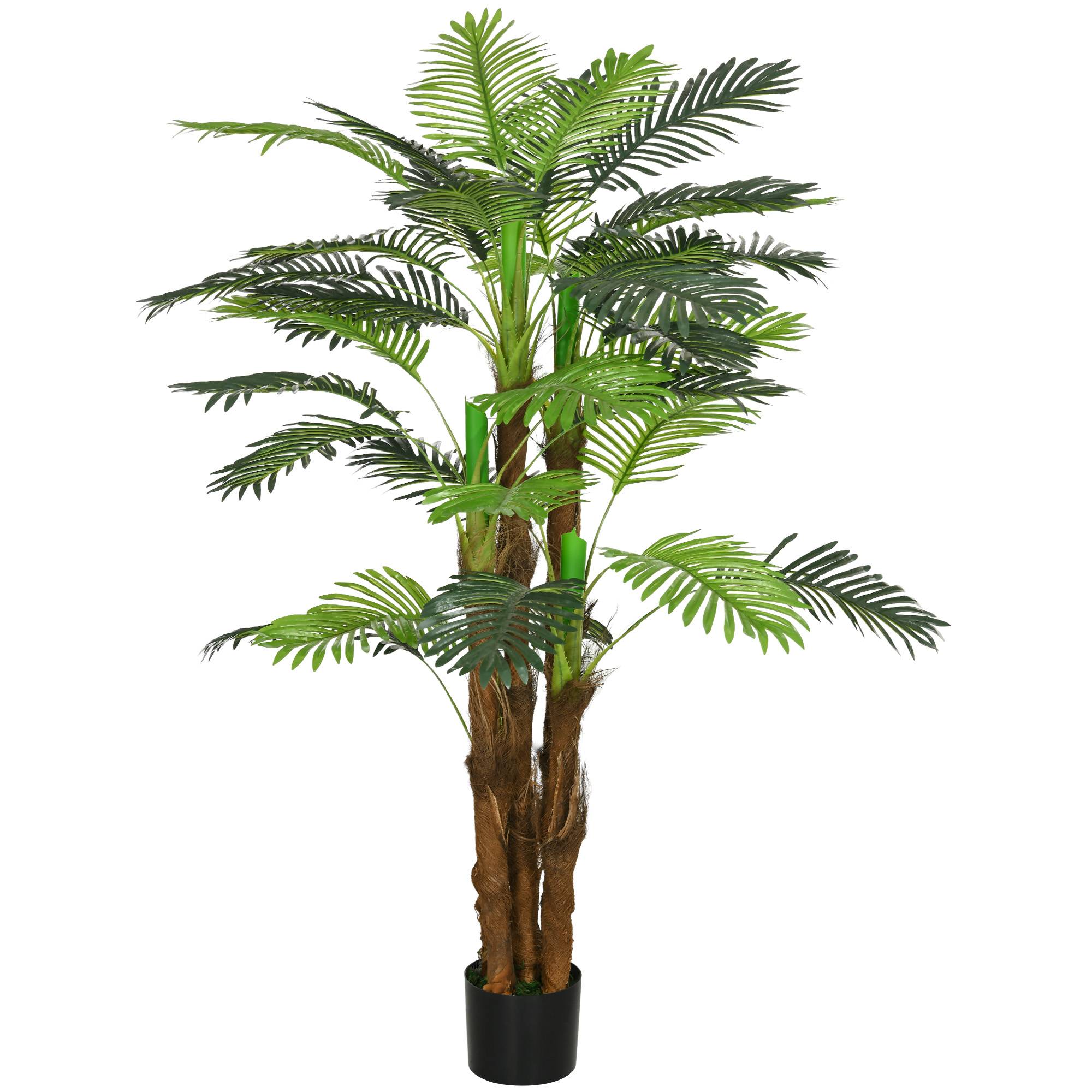 Palmier Artificiel Réaliste Plastique Intérieur Extérieur Branches Flexibles 160cm - ComfortXL Outdoor Living - Image 2