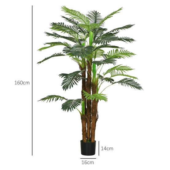 Palmier Artificiel Réaliste Plastique Intérieur Extérieur Branches Flexibles 160cm - ComfortXL Outdoor Living - Image 5