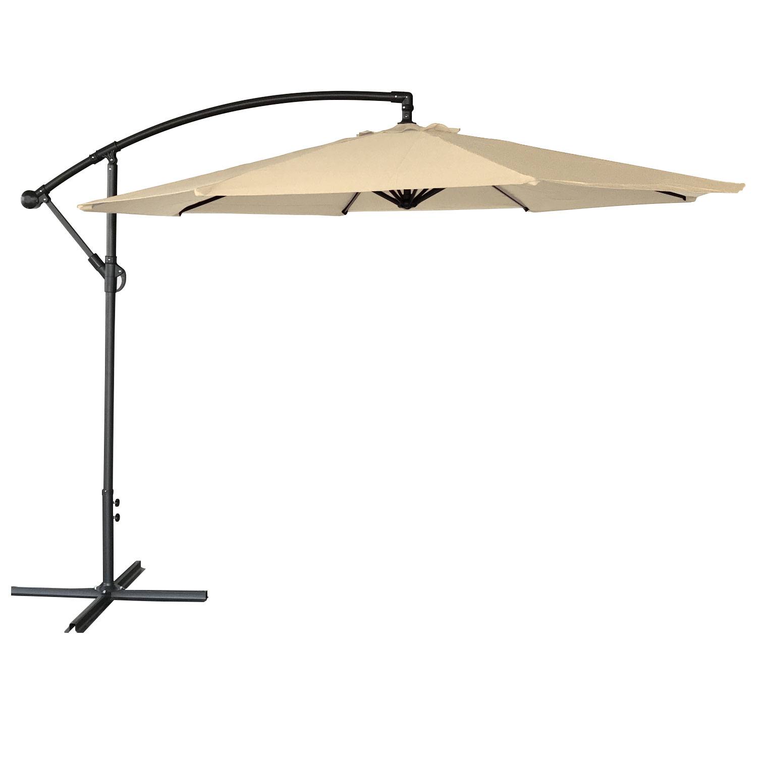 Parasol déporté OAHU rond 3,50m de diamètre beige - HAPPY GARDEN - Imagen 1