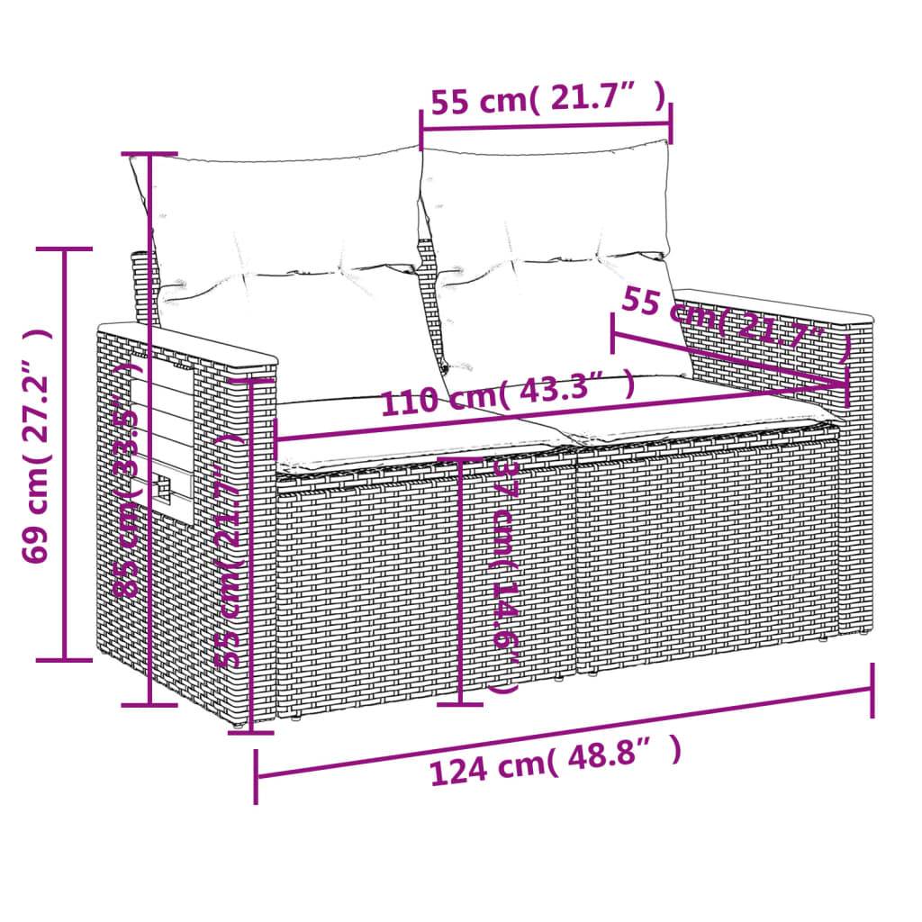 Mobilier de jardin 10 personnes résine tressée modulable avec tables d'appoint pliables Bleu – ComfortXL Outdoor Living - Image 3