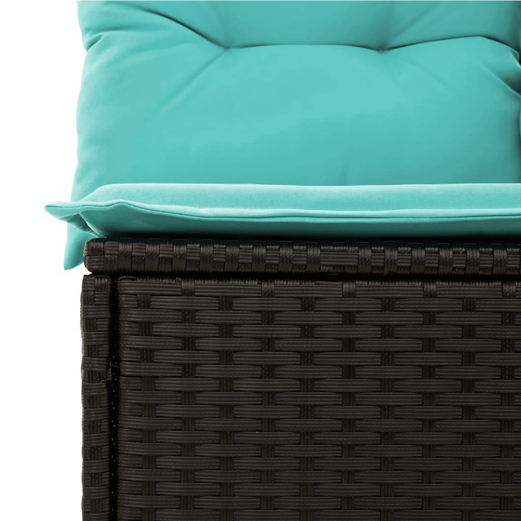Mobilier de jardin 10 personnes résine tressée modulable avec tables d'appoint pliables Bleu – ComfortXL Outdoor Living - Image 7