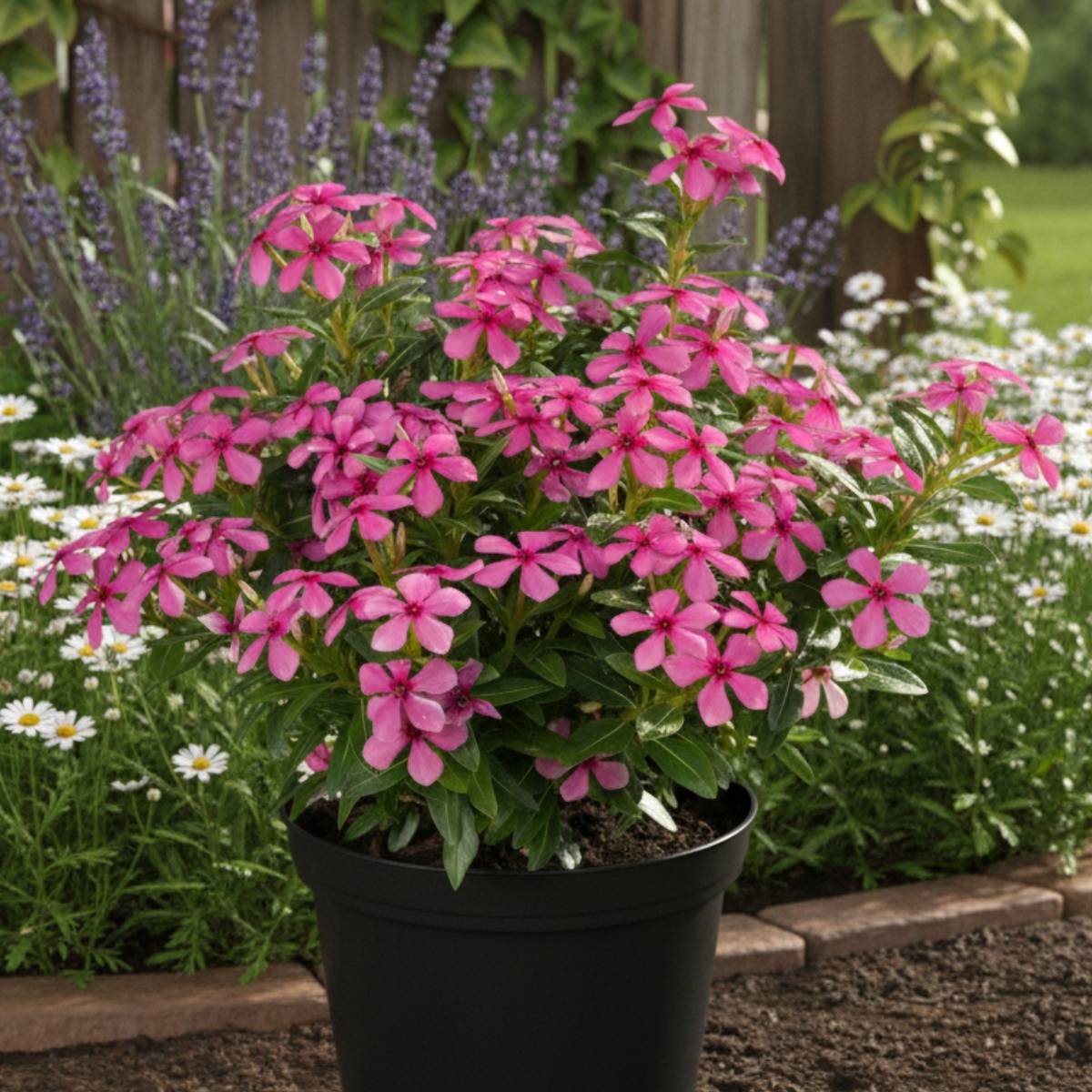 Pervenche de Madagascar Soiree Hot Pink - Catharanthus roseus Mini-motte Ø 3/4 cm (par 5)